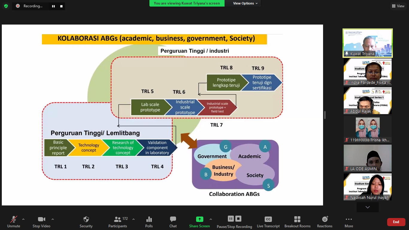 Prodi Fisika ITERA Gelar Stadium General Series 1, Bahas Hilirisasi Hasil Riset dan Fungsionalilasasi Bahan Alam