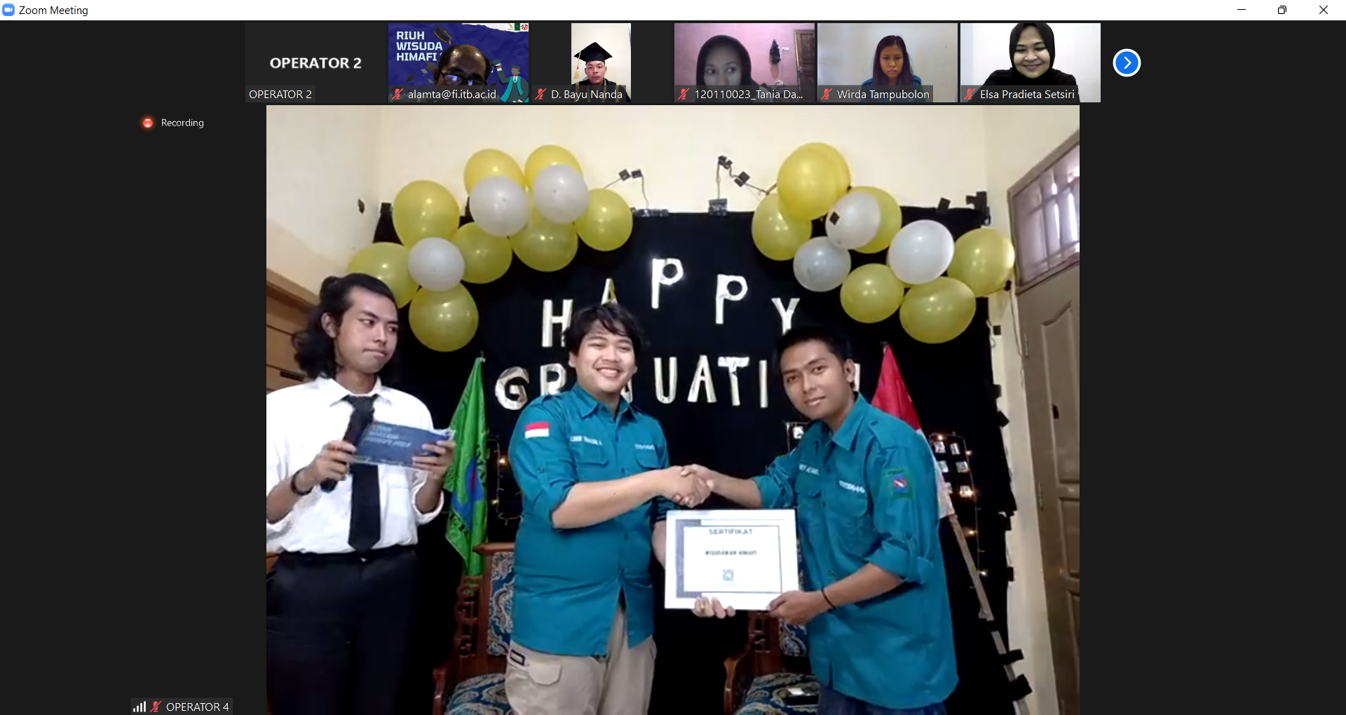 Himpunan Mahasiswa Fisika Institut Teknologi Sumatera Baru Saja Melaksanakan Riuh Wisuda HIMAFI PERIODE MARET 2022