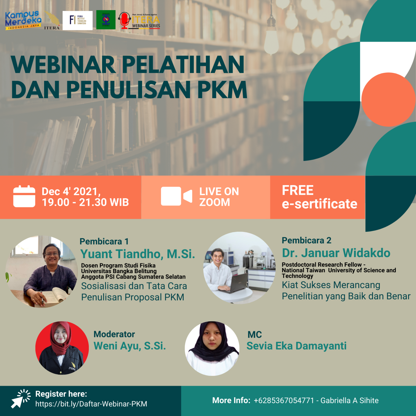 WEBINAR PELATIHAN DAN PENULISAN PROGRAM KREATIVITAS MAHASISWA